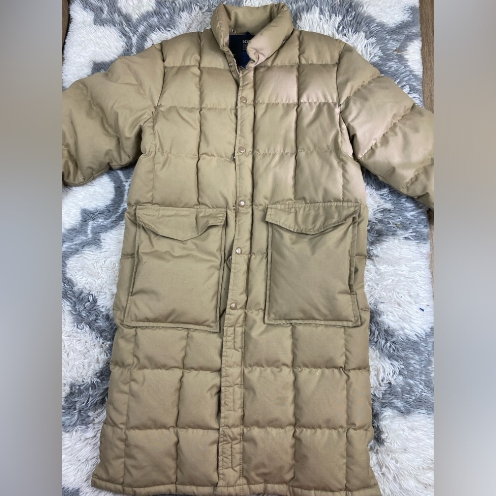 Vintage Kiffe Quilted Down Jacket Coat Jacket Beige Men’s Size M No Hoodie